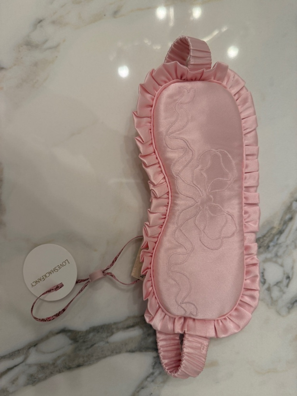LoveShackFancy pink floral eye mask - Picture 2 of 3